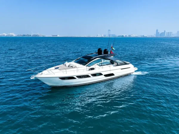 Pershing 52ft White Yacht Image