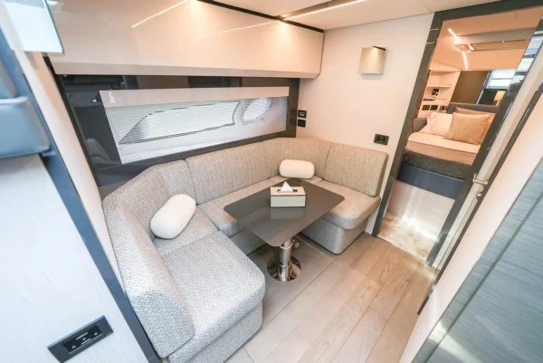 Pershing 52ft White Yacht Sitting Area