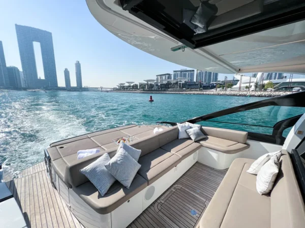Pershing 52ft White Yacht Outside