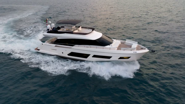 Ferretti 67ft Yacht OverheadView