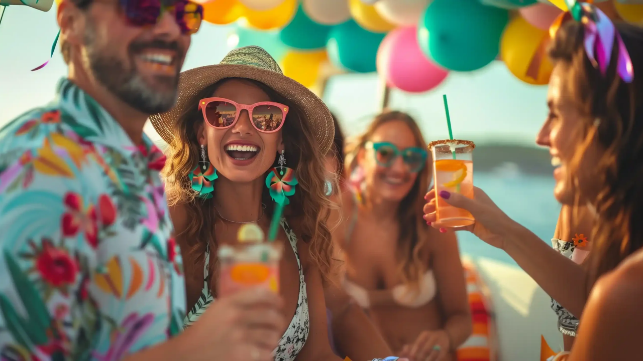 Tropical Luau yacht party