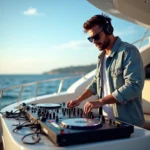 Party Yachts 1 dj performing on yacht party