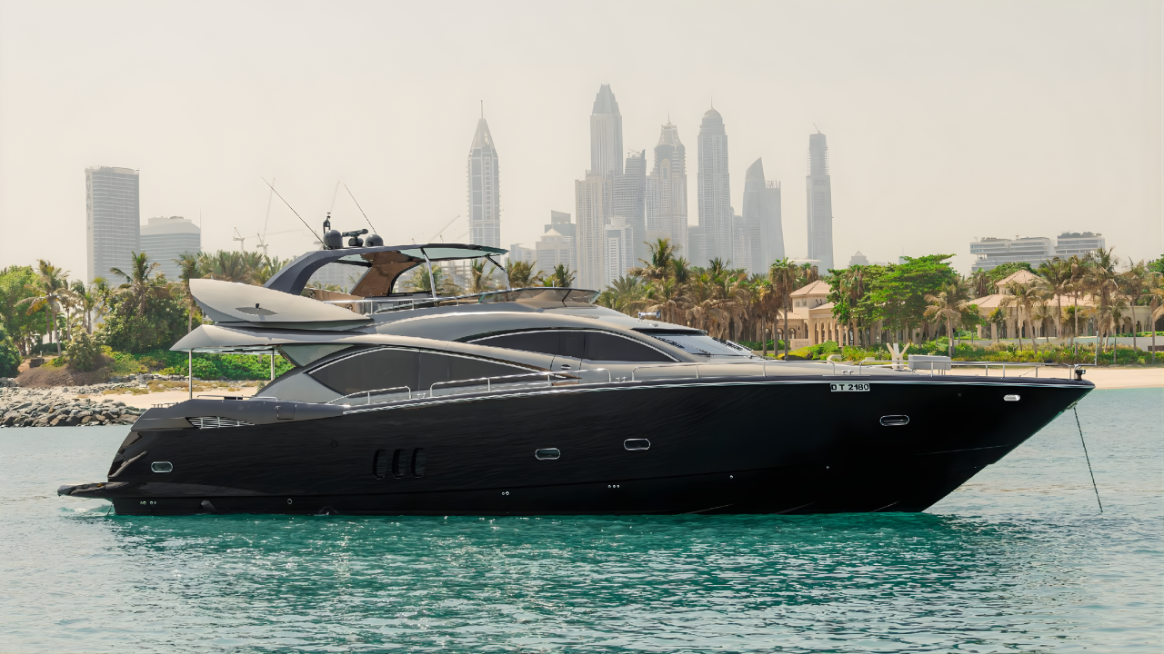 5 Most Luxurious Yachts You Can Rent in Dubai 5 Black Elite Horizon 80ft Yacht